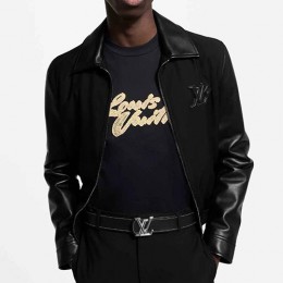 [홍콩명품.LOUIS VUITTON] 루이비통 25SS 로고 레더 가죽 자켓 1AHVMA (블랙), BM21940, TOM, 레플리카의류,미러급사이트