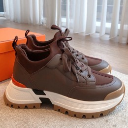 [홍콩명품.Hermes] 에르메스 25SS 로고 레더 가죽 스니커즈 운동화 (브라운), SE5423, S3, 명품스니커즈,운동화,구두,로퍼,하이탑,신발