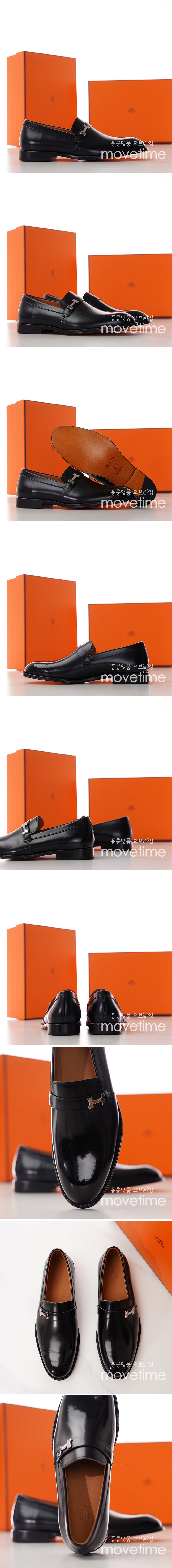 [홍콩명품.Hermes] 에르메스 25SS 로고 레더 가죽 정장 구두 (블랙), SE5425, S4, 명품스니커즈,운동화,구두,로퍼,하이탑,신발