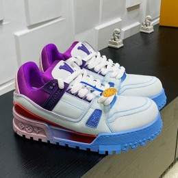 [홍콩명품.LOUIS VUITTON] 루이비통 25SS 로고 남여 트레이너 MAXI 스니커즈 운동화 (스카이블루), SE5435, S3, 명품스니커즈,운동화,구두,로퍼,하이탑,신발