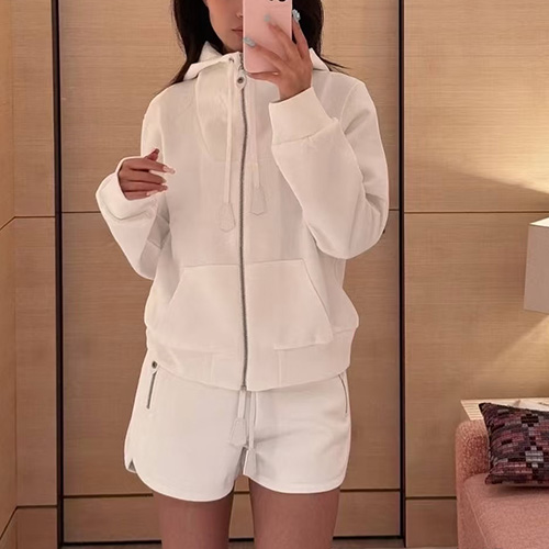 [홍콩명품.LOUIS VUITTON] 루이비통 25SS 로고 여성 후드 집업 자켓 + 미니 쇼츠 핫팬츠 상하의 세트 (2컬러), BM21967, MC, 레플리카의류,미러급사이트