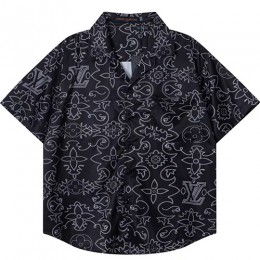 [홍콩명품.LOUIS VUITTON] 루이비통 25SS 로고 패턴 반팔 남방 셔츠 (2컬러), BM22003, 레플리카의류,미러급사이트