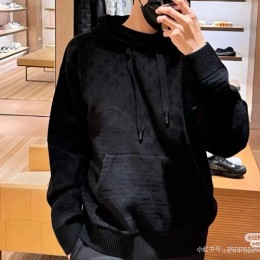 [홍콩명품.LOUIS VUITTON] 루이비통 25SS 로고 모노그램 울 후드 티셔츠 (블랙), BM22015, KB, 레플리카의류,미러급사이트