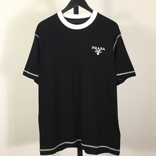 [홍콩명품,PRADA] 프라다 25SS 로고 자수 반팔 티셔츠 (2컬러), BM22044, X2, 레플리카의류,미러급사이트