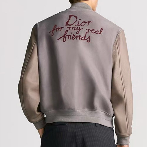 [홍콩명품,Christian Dior] 디올 25SS 로고 레더 가죽 바시티 자켓 (핑크), BM22078, TOM, 레플리카의류,미러급사이트