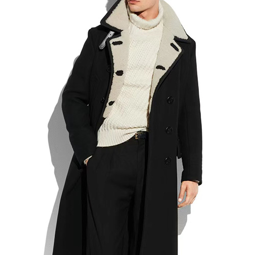 [홍콩명품.TOM FORD] 톰포드 25SS 로고 레더 가죽 시어링 코트 자켓 (블랙), BM22080, TOM, 레플리카의류,미러급사이트