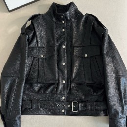 [홍콩명품.YSL] 입생로랑 25SS 로고 레더 가죽 자켓 (블랙), BM22081, TOM, 레플리카의류,미러급사이트