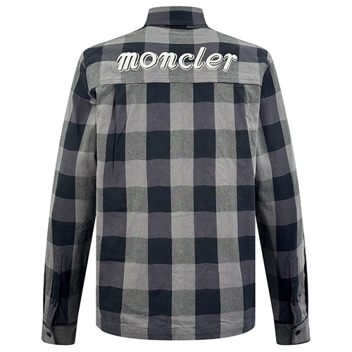 [홍콩명품.MONCLER] 몽클레어 25SS 로고 Mercedes Benz 콜라보 체크패턴 울 남방 셔츠 (그레이), BM22098, KK, 레플리카의류,미러급사이트