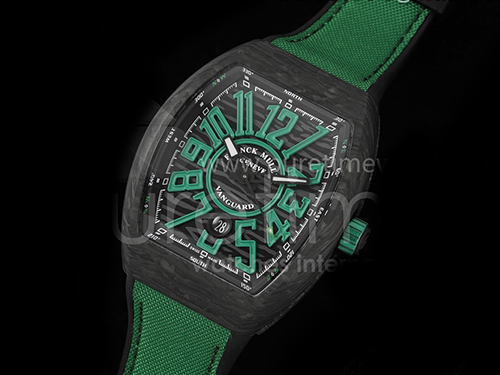 [홍콩명품시계.FRANCK MULLER] 프랑크뮬러 뱅가드 V45 블랙 카본케이스 그린 마커 블랙 다이얼