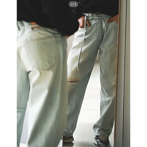 [홍콩명품.ACNE STUDIO] 아크네스튜디오 25SS 로고 빈티지 데님 팬츠 진 청바지 (연청), BM22122, JL, 레플리카의류,미러급사이트