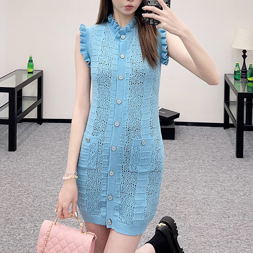 [홍콩명품.CHANEL] 샤넬 25SS 로고 여성 슬리브리스 니트 원피스 (3컬러), BM22171, JL, 레플리카의류,미러급사이트