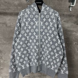 [홍콩명품.LOUIS VUITTON] 루이비통 25SS 로고 모노그램 니트 후드 집업 자켓 (2컬러), BM22207, KK, 레플리카의류,미러급사이트