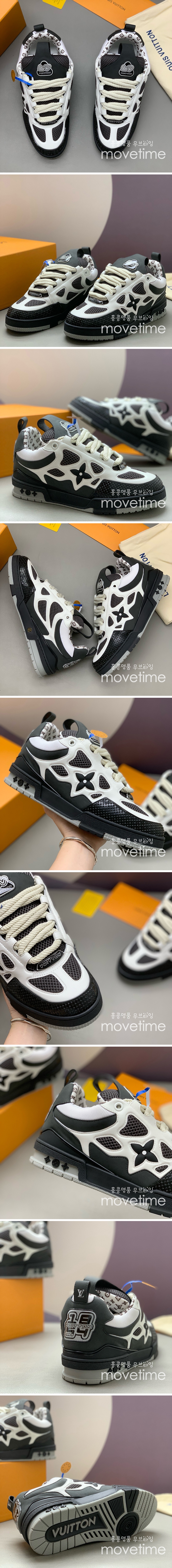 [홍콩명품.LOUIS VUITTON] 루이비통 25SS 로고 SKATE 스니커즈 운동화 (블랙-화이트), SE5469, PMD, 명품스니커즈,운동화,구두,로퍼,하이탑,신발