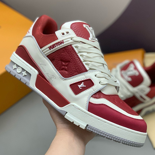 [홍콩명품.LOUIS VUITTON] 루이비통 25SS 로고 남여 트레이너 스니커즈 운동화 (레드), SE5471, PMD, 명품스니커즈,운동화,구두,로퍼,하이탑,신발