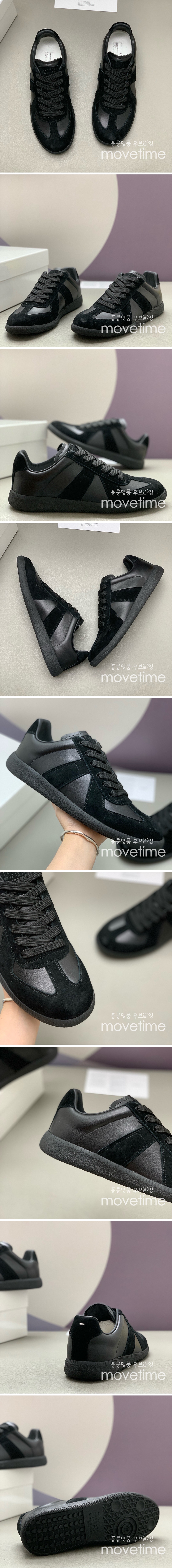 [홍콩명품.Maison Margiela] 메종마르지엘라 25SS 로고 남여 레더 가죽 스니커즈 운동화 (블랙), SE5490, PMD, 명품스니커즈,운동화,구두,로퍼,하이탑,신발