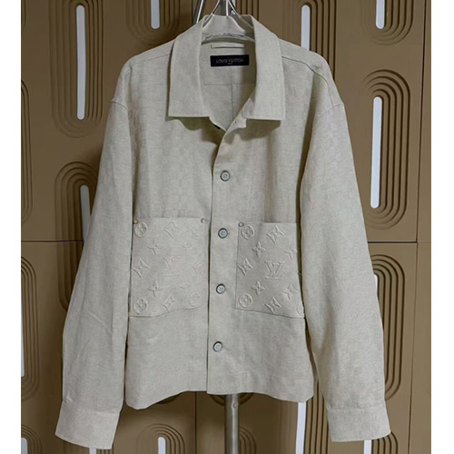 [홍콩명품.LOUIS VUITTON] 루이비통 25SS 로고 모노그램 린넨 남방 셔츠 (베이지), BM22285, X2, 레플리카의류,미러급사이트