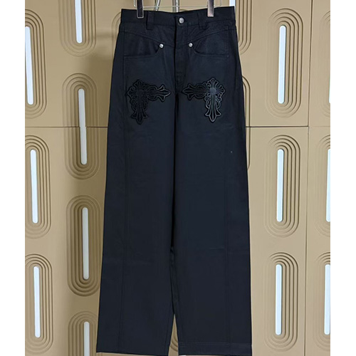 [홍콩명품.Chrome Hearts] 크롬하츠 25SS 로고 오버핏 데님 팬츠 진 청바지 (블랙), BM22290, X2, 레플리카의류,미러급사이트