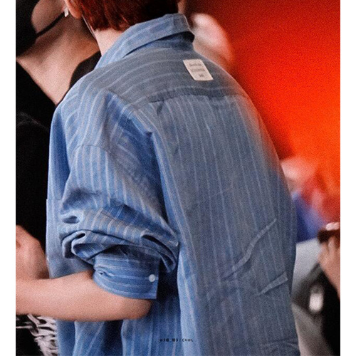 [홍콩명품.ACNE STUDIO] 아크네스튜디오 25SS 로고 스트라이프 남방 셔츠 (블루), BM22340, KK, 레플리카의류,미러급사이트