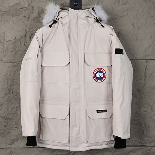 [홍콩명품.CANADA GOOSE] 캐나다구스 25SS 로고 후드 파카 패딩자켓 (아이보리), BM22357, KK, 레플리카의류,미러급사이트