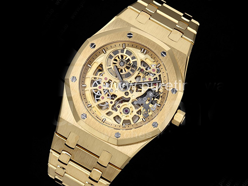 [홍콩명품시계.AUDEMARS PIGUET] 오데마피게 로얄오크 16204 옐로우골드 스켈레톤 다이얼