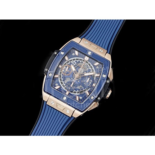 [홍콩명품시계.HUBLOT] 휴블럿 빅뱅 스프릿 로즈골드 티타늄 블루 세라믹 베젤 스켈레톤 다이얼