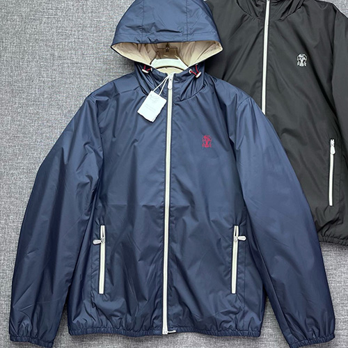 [홍콩명품.Brunello Cucinelli ] 브루넬로 쿠치넬리 25SS 로고 자수 후드 바람막이 자켓 (2컬러), BM22440, JQ, 레플리카의류,미러급사이트
