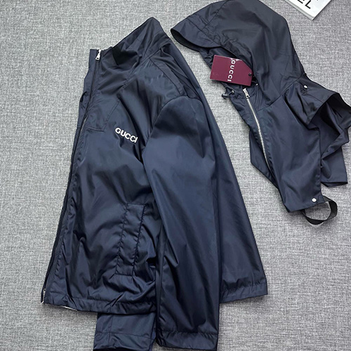 [홍콩명품.Gucci] 구찌 25SS 로고 후드 바람막이 자켓 (블랙), BM22443, JQ, 레플리카의류,미러급사이트