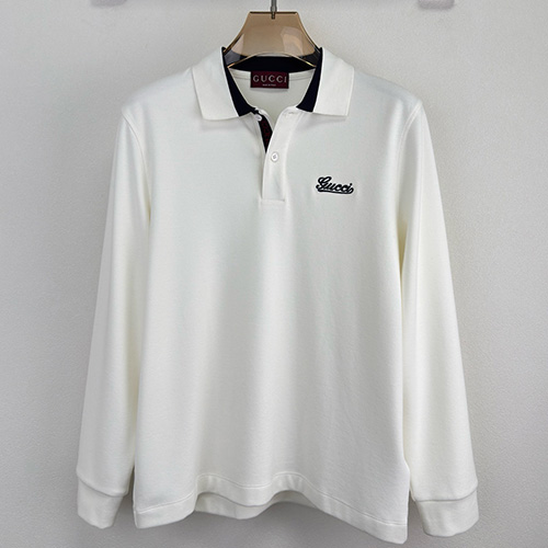 [홍콩명품.Gucci] 구찌 25SS 로고 자수 카라 폴로 긴팔 티셔츠 (2컬러), BM22450, JQ, 레플리카의류,미러급사이트