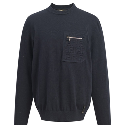 [홍콩명품,FENDI] 펜디 25SS 로고 캐시미어 니트 스웨터 (네이비), BM22466, JL, 레플리카의류,미러급사이트