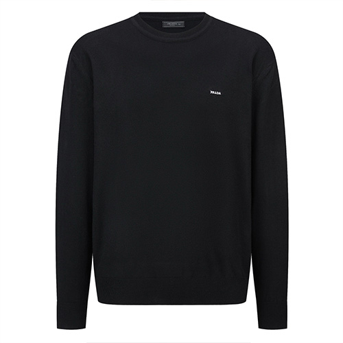 [홍콩명품,PRADA] 프라다 25SS 로고 자수 니트 스웨터 (블랙), BM22468, JL, 레플리카의류,미러급사이트