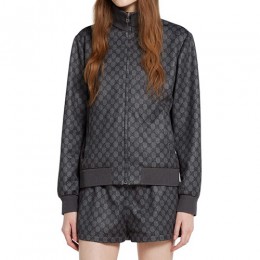 [홍콩명품.Gucci] 구찌 25SS 로고 여성 GG수프림 집업 자켓 + 미니 쇼츠 반바지 핫팬츠 상하의 세트 (다크그레이), BM22520, MC, 레플리카의류,미러급사이트