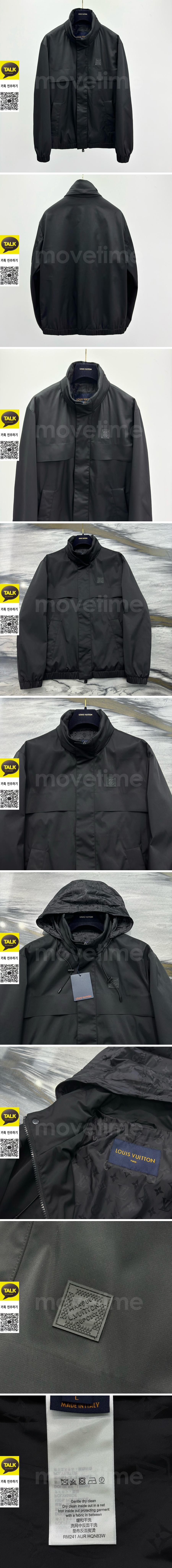 [홍콩명품.LOUIS VUITTON] 루이비통 25SS 로고 터틀넥 봄버 자켓 (블랙), BM22523, G5, 레플리카의류,미러급사이트