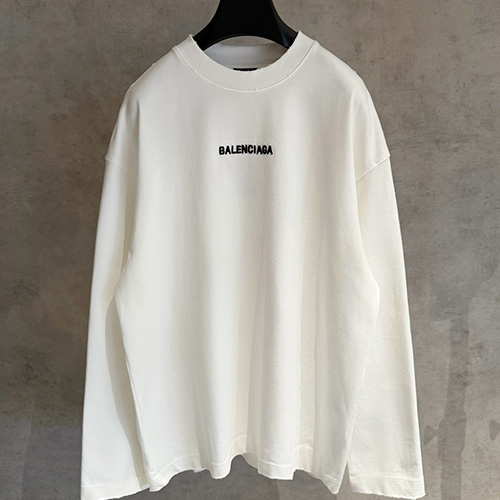 [홍콩명품.BALENCIAGA] 발렌시아가 25SS 로고 빈티지 긴팔 티셔츠 (화이트), BM22525, G5, 레플리카의류,미러급사이트