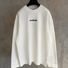 [홍콩명품.BALENCIAGA] 발렌시아가 25SS 로고 빈티지 긴팔 티셔츠 (화이트), BM22525, G5, 레플리카의류,미러급사이트
