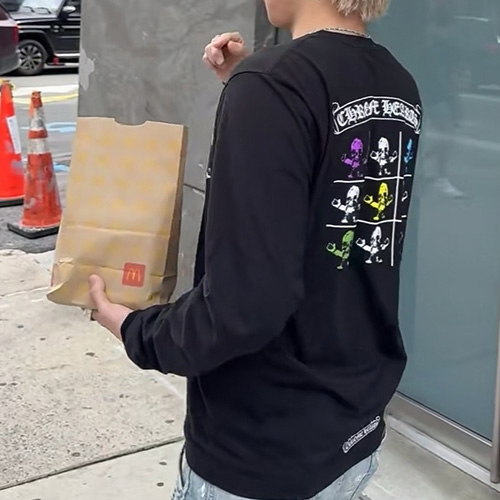 [홍콩명품.Chrome Hearts] 크롬하츠 25SS 로고 그래픽 프린트 긴팔 티셔츠 (블랙), BM22550, KB, 레플리카의류,미러급사이트