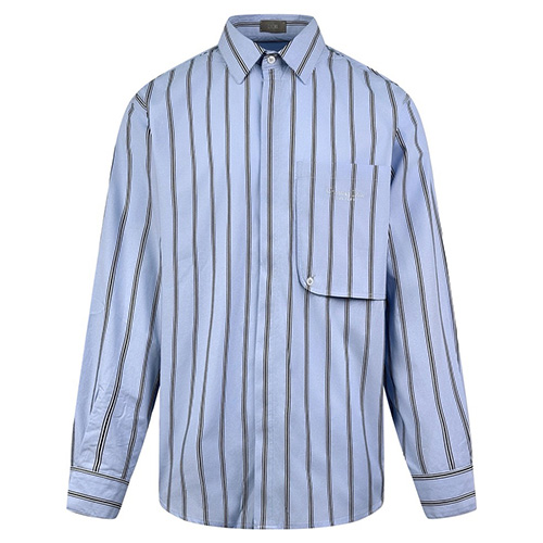 [홍콩명품,Christian Dior] 디올 25SS 로고 자수 스트라이프 남방 셔츠 (스카이블루), BM22583, TOP, 레플리카의류,미러급사이트