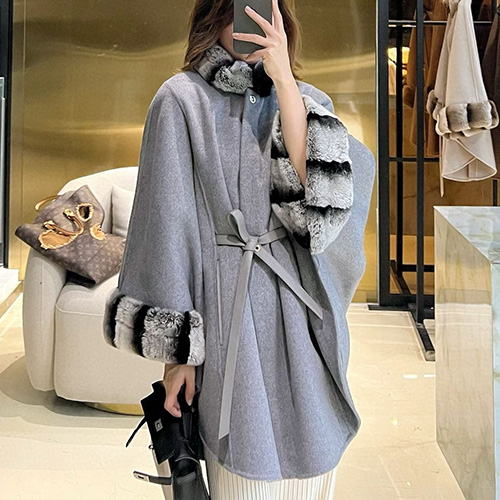 [홍콩명품.Loro Piana] 로로피아나 25SS 로고 여성 퍼카라 캐시미어 코트 자켓 (그레이), BM22619, KSM, 레플리카의류,미러급사이트