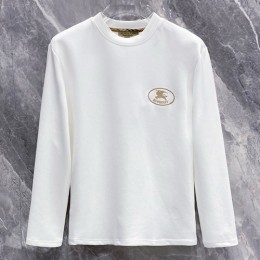 [홍콩명품.Burberry] 버버리 25SS 로고 자수 긴팔 티셔츠 (화이트), BM22644, KSM, 레플리카의류,미러급사이트