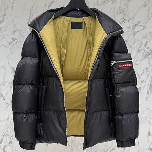 [홍콩명품,PRADA] 프라다 25SS 로고 다운패딩 자켓 (블랙), BM22658, KSM, 레플리카의류,미러급사이트