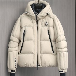 [홍콩명품.MONCLER] 몽클레어 25SS 로고 구스다운 후드 패딩 자켓 (아이보리), BM22669, KSM, 레플리카의류,미러급사이트