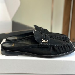 [홍콩명품.YSL] 입생로랑 25SS 로고 여성 레더 가죽 뮬 슬리퍼 (블랙), SE5551, GHS, 명품스니커즈,운동화,구두,로퍼,하이탑,신발