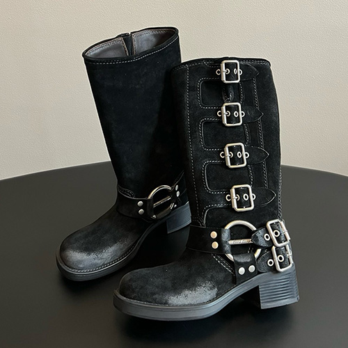 [홍콩명품,MIU MIU] 미우미우 25SS 로고 여성 레더 가죽 구두 부츠 (2컬러), SE5597, GHS, 명품스니커즈,운동화,구두,로퍼,하이탑,신발