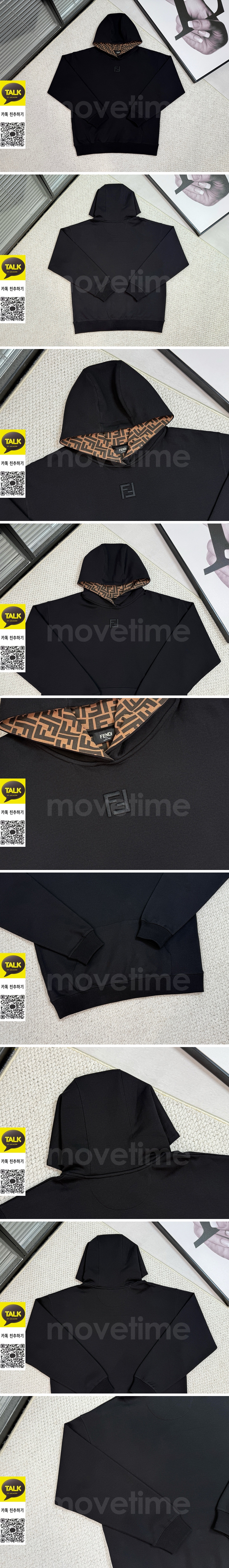 [홍콩명품,FENDI] 펜디 25SS 로고 자수 후드 티셔츠 (블랙), BM22684, 레플리카의류,미러급사이트