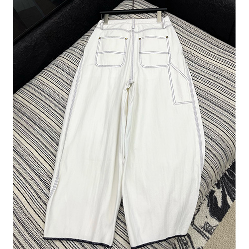 [홍콩명품.CHANEL] 샤넬 25SS 로고 여성 오버핏 데님 팬츠 진 청바지 (화이트), BM22707, TBG, 레플리카의류,미러급사이트