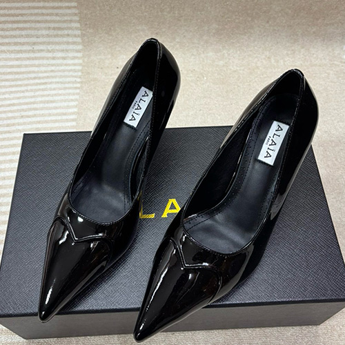 [홍콩명품.ALAIA] 알라이아 25SS 로고 여성 레더 가죽 하이힐 구두 (블랙), SE5621, 명품스니커즈,운동화,구두,로퍼,하이탑,신발
