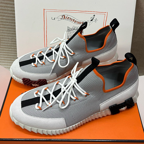 [홍콩명품.Hermes] 에르메스 25SS 로고 레더 가죽 스니커즈 운동화 (그레이), SE5624, 명품스니커즈,운동화,구두,로퍼,하이탑,신발