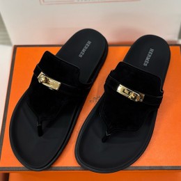 [홍콩명품.Hermes] 에르메스 25SS 로고 남여 레더 가죽 샌들 슬리퍼 (블랙), SE5628, 명품스니커즈,운동화,구두,로퍼,하이탑,신발