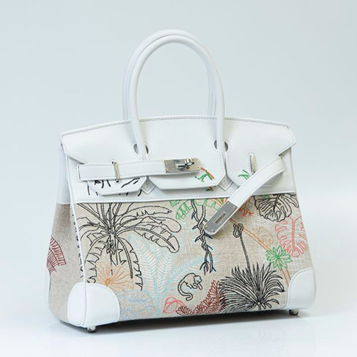 [홍콩명품.Hermes] 에르메스 25SS 로고 Faubourg Tropical Birkin 30 토트백 핸드백 (화이트-은장), BGM5229, 홍콩명품가방,명품쇼핑몰,크로스백,핸드백,구매대행