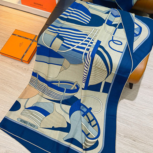 [홍콩명품.Hermes] 에르메스 25SS 로고 패턴 140-140 실크 캐시미어 스카프 머플러 (2컬러), ET3146, 홍콩명품의류,구매대행,온라인명품