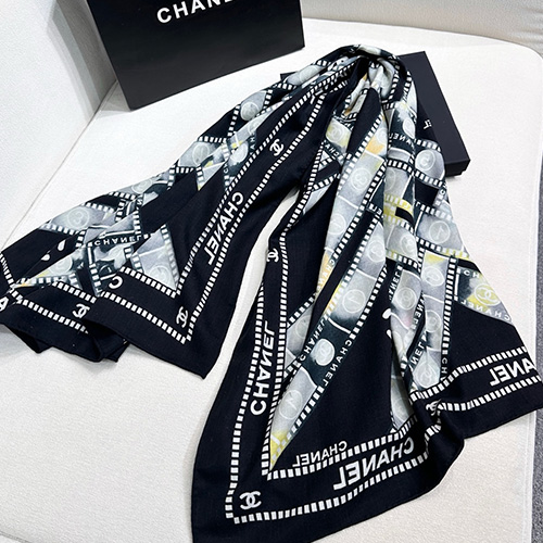 [홍콩명품.CHANEL] 샤넬 25SS 로고 패턴 135-135 실크 캐시미어 스카프 머플러 (2컬러), ET3154, 홍콩명품의류,구매대행,온라인명품